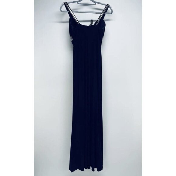 Blondie Nites Vintage Dress Sz 5 Women’s Y2K Prom Gown Sequin Cutouts Blue - Picture 3 of 8